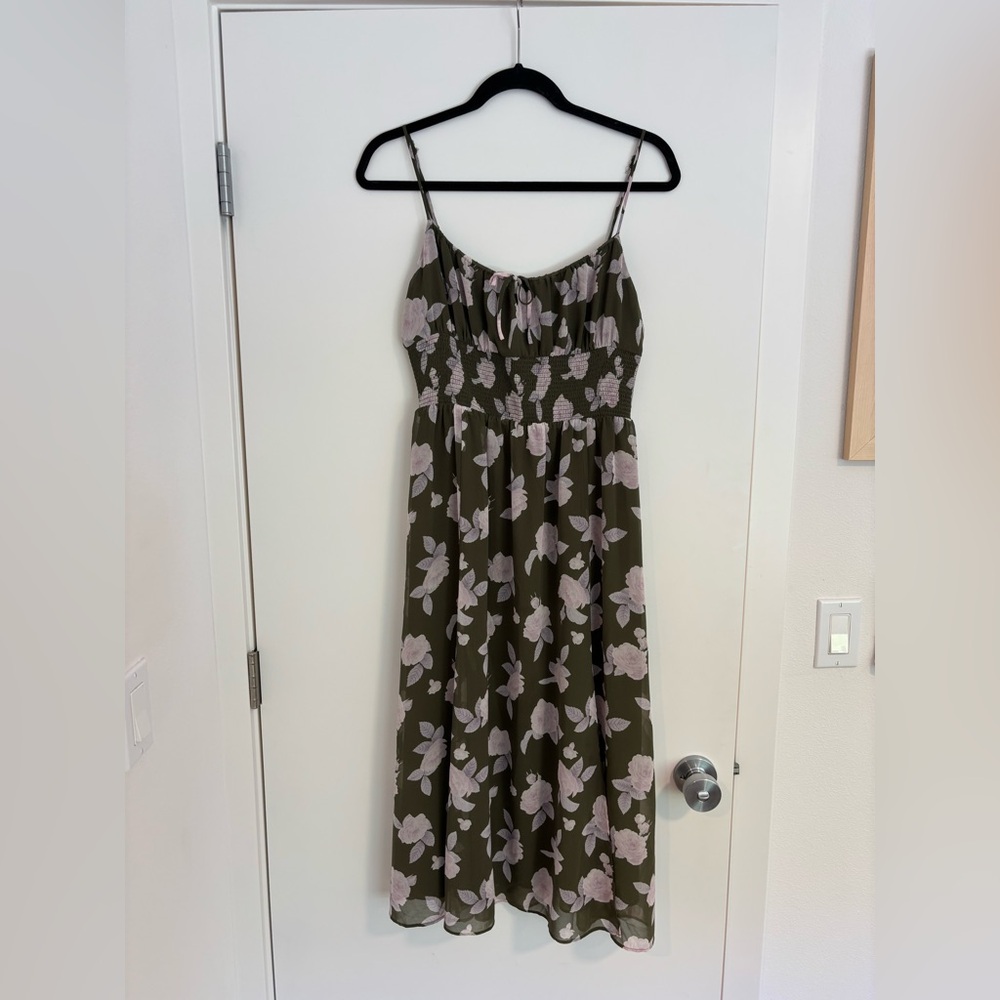 Wilfred Green Pink Spaghetti Strap Midi Sundress